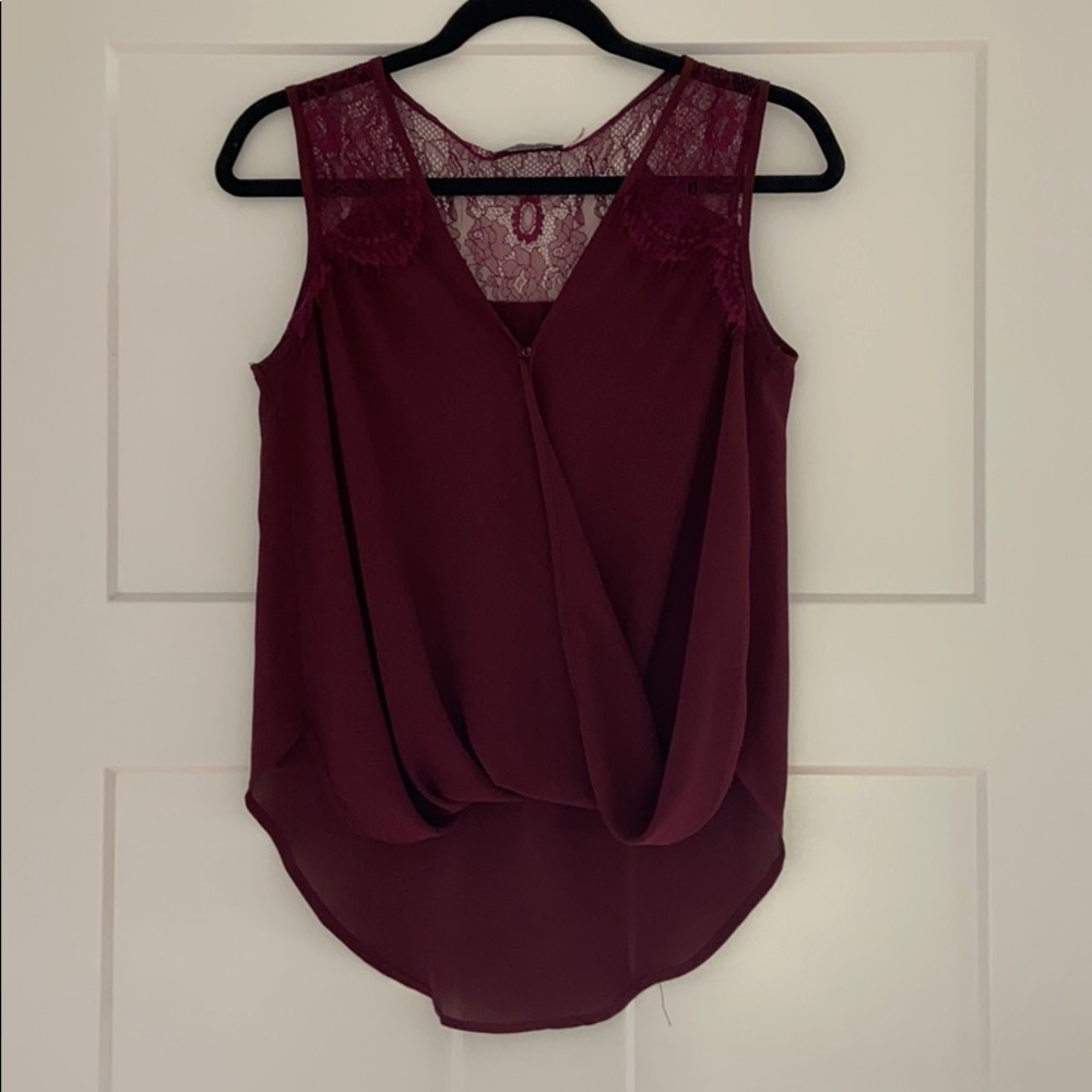 ASTR Burgundy Lace Tank